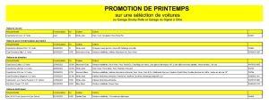PROMOTION DE PRINTEMPS